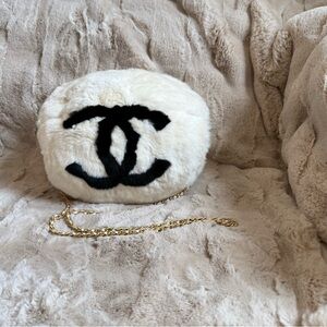Chanel Vintage Rabbit Muff with Chain